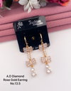 AD Designer Diamond Rose Gold Earrings 2 WHolesale Online
